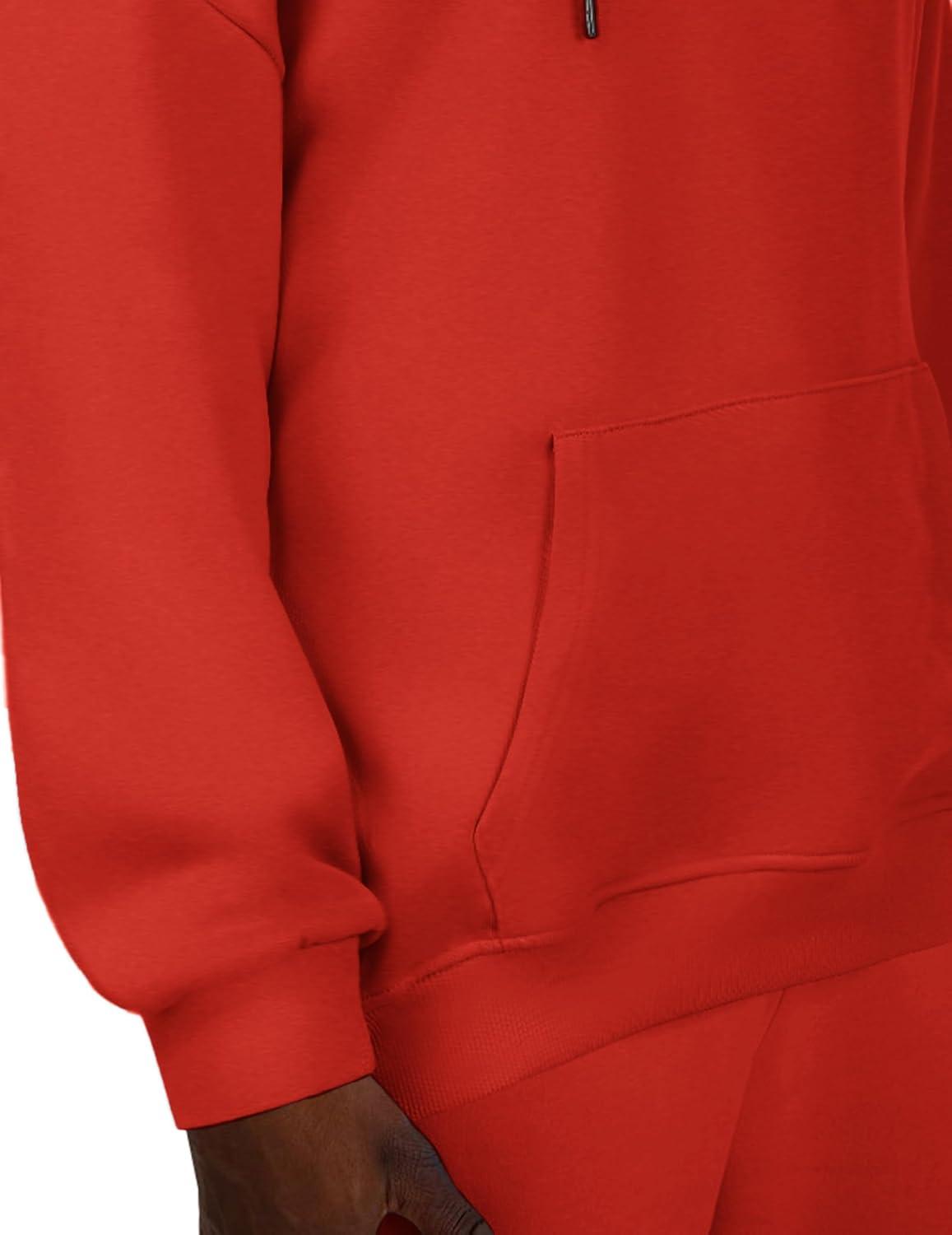 imageZeagoo Womens Oversized Hoodies 2025 Fleece Sweatshirts Long Sleeve Pullover with Pocket Fall Winter Outfits ClothesRed