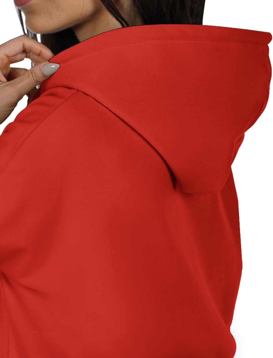 imageZeagoo Womens Oversized Hoodies 2025 Fleece Sweatshirts Long Sleeve Pullover with Pocket Fall Winter Outfits ClothesRed