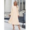 Zeagoo Long Sleeve Dresses for Women 2026 Fall Winter Casual Flowy A-Line Boho Midi Party Long Dress with Pockets(Beige)