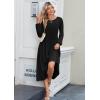 Zeagoo Long Sleeve Dresses for Women 2026 Fall Winter Casual Flowy A-Line Boho Midi Party Long Dress with Pockets(Black)