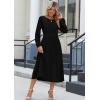 Zeagoo Long Sleeve Dresses for Women 2026 Fall Winter Casual Flowy A-Line Boho Midi Party Long Dress with Pockets(Black)