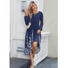 Zeagoo Long Sleeve Dresses for Women 2026 Fall Winter Casual Flowy A-Line Boho Midi Party Long Dress with Pockets(Blue Floral)