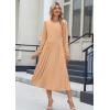 Zeagoo Long Sleeve Dresses for Women 2026 Fall Winter Casual Flowy A-Line Boho Midi Party Long Dress with Pockets(Camel)