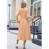 Zeagoo Long Sleeve Dresses for Women 2026 Fall Winter Casual Flowy A-Line Boho Midi Party Long Dress with Pockets(Camel)