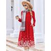 Zeagoo Long Sleeve Dresses for Women 2026 Fall Winter Casual Flowy A-Line Boho Midi Party Long Dress with Pockets(Christmas Snow)