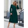 Zeagoo Long Sleeve Dresses for Women 2026 Fall Winter Casual Flowy A-Line Boho Midi Party Long Dress with Pockets(Dark Green)