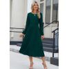 Zeagoo Long Sleeve Dresses for Women 2026 Fall Winter Casual Flowy A-Line Boho Midi Party Long Dress with Pockets(Dark Green)