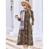 Zeagoo Long Sleeve Dresses for Women 2026 Fall Winter Casual Flowy A-Line Boho Midi Party Long Dress with Pockets(Ethnic Style)