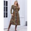 Zeagoo Long Sleeve Dresses for Women 2026 Fall Winter Casual Flowy A-Line Boho Midi Party Long Dress with Pockets(Ethnic Style)