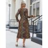 Zeagoo Long Sleeve Dresses for Women 2026 Fall Winter Casual Flowy A-Line Boho Midi Party Long Dress with Pockets(Ethnic Style)