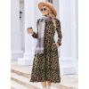 Zeagoo Long Sleeve Dresses for Women 2026 Fall Winter Casual Flowy A-Line Boho Midi Party Long Dress with Pockets(Leopard Print)