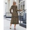 Zeagoo Long Sleeve Dresses for Women 2026 Fall Winter Casual Flowy A-Line Boho Midi Party Long Dress with Pockets(Leopard Print)