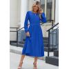 Zeagoo Long Sleeve Dresses for Women 2026 Fall Winter Casual Flowy A-Line Boho Midi Party Long Dress with Pockets(Navy)