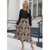 Zeagoo Long Sleeve Dresses for Women 2026 Fall Winter Casual Flowy A-Line Boho Midi Party Long Dress with Pockets(Pat2)