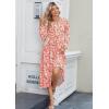 Zeagoo Long Sleeve Dresses for Women 2026 Fall Winter Casual Flowy A-Line Boho Midi Party Long Dress with Pockets(Pink Floral)