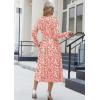 Zeagoo Long Sleeve Dresses for Women 2026 Fall Winter Casual Flowy A-Line Boho Midi Party Long Dress with Pockets(Pink Floral)