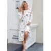 Zeagoo Long Sleeve Dresses for Women 2026 Fall Winter Casual Flowy A-Line Boho Midi Party Long Dress with Pockets(White Floral)