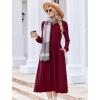 Zeagoo Long Sleeve Dresses for Women 2026 Fall Winter Casual Flowy A-Line Boho Midi Party Long Dress with Pockets(Wine Red)