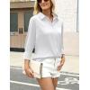 Zeagoo Satin Blouses for Women Silk Button Down Shirts Long Sleeve Business Casual Tops(Aa-white)