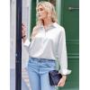 Zeagoo Satin Blouses for Women Silk Button Down Shirts Long Sleeve Business Casual Tops(Aa-white)