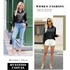 Zeagoo Satin Blouses for Women Silk Button Down Shirts Long Sleeve Business Casual Tops(Black)