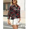 Zeagoo Satin Blouses for Women Silk Button Down Shirts Long Sleeve Business Casual Tops(Crimson Nocturne)