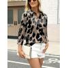 Zeagoo Satin Blouses for Women Silk Button Down Shirts Long Sleeve Business Casual Tops(Leopard)