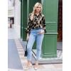 Zeagoo Satin Blouses for Women Silk Button Down Shirts Long Sleeve Business Casual Tops(Leopard)