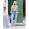 Zeagoo Satin Blouses for Women Silk Button Down Shirts Long Sleeve Business Casual Tops(Metro Flow)