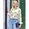 Zeagoo Satin Blouses for Women Silk Button Down Shirts Long Sleeve Business Casual Tops(Silk Bloom Whisper)