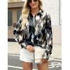 Zeagoo Satin Blouses for Women Silk Button Down Shirts Long Sleeve Business Casual Tops(Tie Dye)
