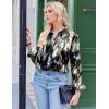 Zeagoo Satin Blouses for Women Silk Button Down Shirts Long Sleeve Business Casual Tops(Tie Dye)