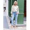 Zeagoo Satin Blouses for Women Silk Button Down Shirts Long Sleeve Business Casual Tops(White Feather)