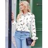 Zeagoo Satin Blouses for Women Silk Button Down Shirts Long Sleeve Business Casual Tops(White Feather)