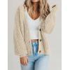 Zeagoo Women’s 2026 Fall Chunky Knit Cardigans Open Front Long Sleeve V Neck Button Loose Cardigan Sweaters(Apricot)