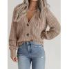 Zeagoo Women’s 2026 Fall Chunky Knit Cardigans Open Front Long Sleeve V Neck Button Loose Cardigan Sweaters(B_khaki)