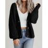 Zeagoo Women’s 2026 Fall Chunky Knit Cardigans Open Front Long Sleeve V Neck Button Loose Cardigan Sweaters(Black)