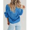 Zeagoo Women’s 2026 Fall Chunky Knit Cardigans Open Front Long Sleeve V Neck Button Loose Cardigan Sweaters(Bright Blue)
