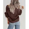 Zeagoo Women’s 2026 Fall Chunky Knit Cardigans Open Front Long Sleeve V Neck Button Loose Cardigan Sweaters(Brown)