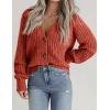 Zeagoo Women’s 2026 Fall Chunky Knit Cardigans Open Front Long Sleeve V Neck Button Loose Cardigan Sweaters(Caramel)