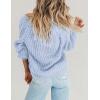 Zeagoo Women’s 2026 Fall Chunky Knit Cardigans Open Front Long Sleeve V Neck Button Loose Cardigan Sweaters(Light Blue)