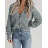 Zeagoo Women’s 2026 Fall Chunky Knit Cardigans Open Front Long Sleeve V Neck Button Loose Cardigan Sweaters(Light Green)