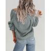 Zeagoo Women’s 2026 Fall Chunky Knit Cardigans Open Front Long Sleeve V Neck Button Loose Cardigan Sweaters(Light Green)