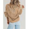 Zeagoo Women’s 2026 Fall Chunky Knit Cardigans Open Front Long Sleeve V Neck Button Loose Cardigan Sweaters(Light Khaki)