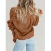 Zeagoo Women’s 2026 Fall Chunky Knit Cardigans Open Front Long Sleeve V Neck Button Loose Cardigan Sweaters(Light Orange)