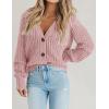 Zeagoo Women’s 2026 Fall Chunky Knit Cardigans Open Front Long Sleeve V Neck Button Loose Cardigan Sweaters(Mauve Pink)