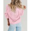 Zeagoo Women’s 2026 Fall Chunky Knit Cardigans Open Front Long Sleeve V Neck Button Loose Cardigan Sweaters(Pink)