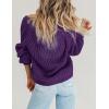 Zeagoo Women’s 2026 Fall Chunky Knit Cardigans Open Front Long Sleeve V Neck Button Loose Cardigan Sweaters(Purple)