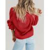 Zeagoo Women’s 2026 Fall Chunky Knit Cardigans Open Front Long Sleeve V Neck Button Loose Cardigan Sweaters(Red)