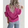 Zeagoo Women’s 2026 Fall Chunky Knit Cardigans Open Front Long Sleeve V Neck Button Loose Cardigan Sweaters(Rose)